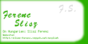 ferenc slisz business card